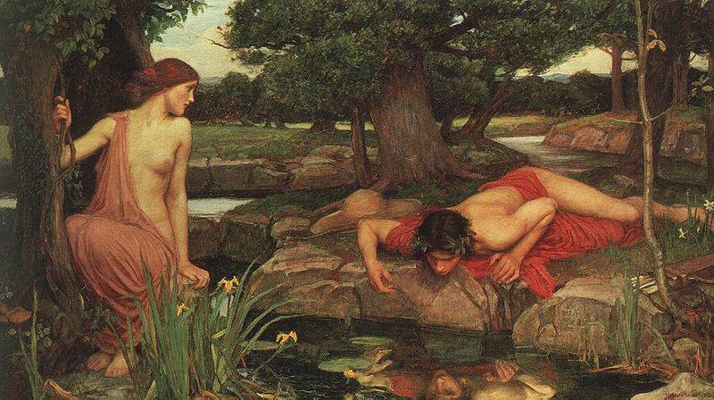 John William Waterhouse Echo and Narcissus. Spain oil painting art